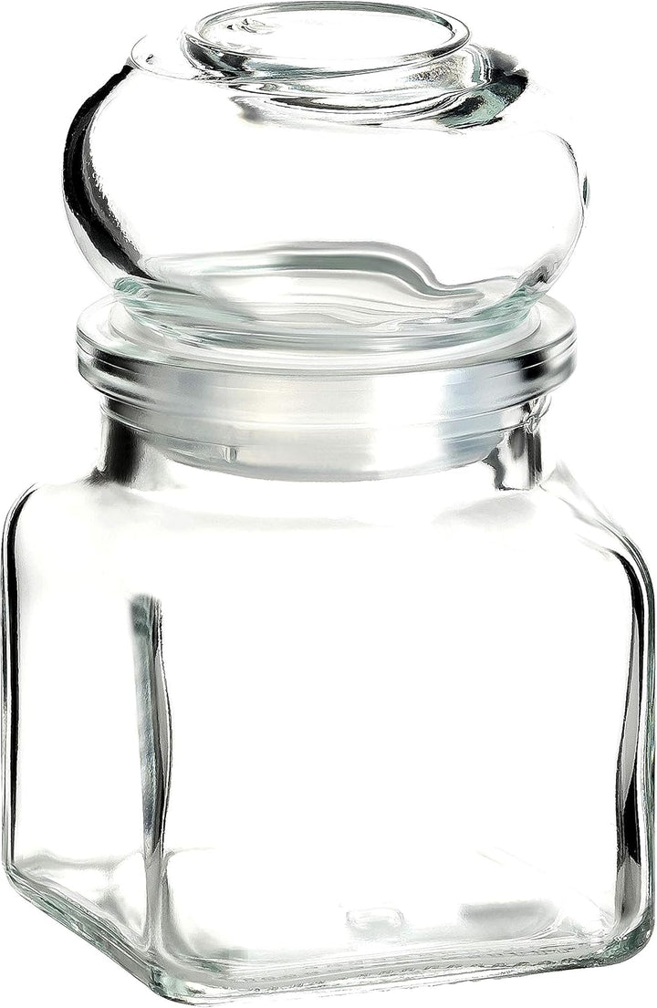 gouveo 24er Set Gewürzgläser 120 ml eckig mit Glaskorken - Kleine Korkengläser mit Glasstopfen - Lee