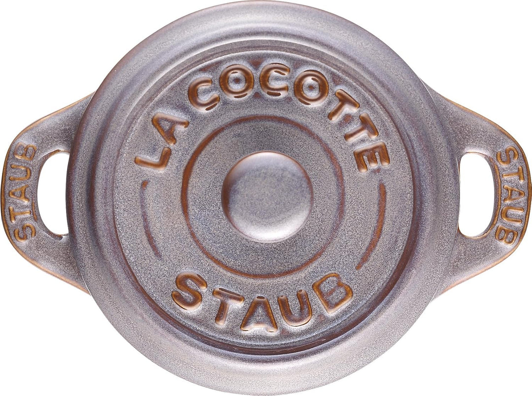 Mini Cocotte, rund Antikgrau 10 cm