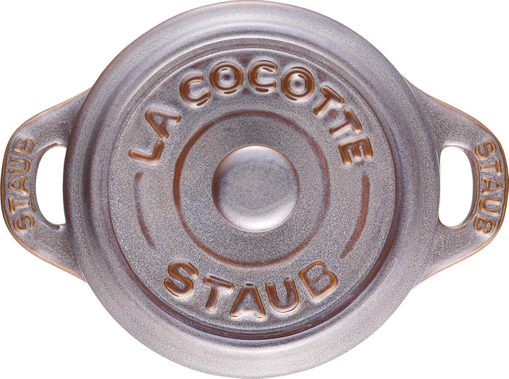 Mini Cocotte, rund Antikgrau 10 cm