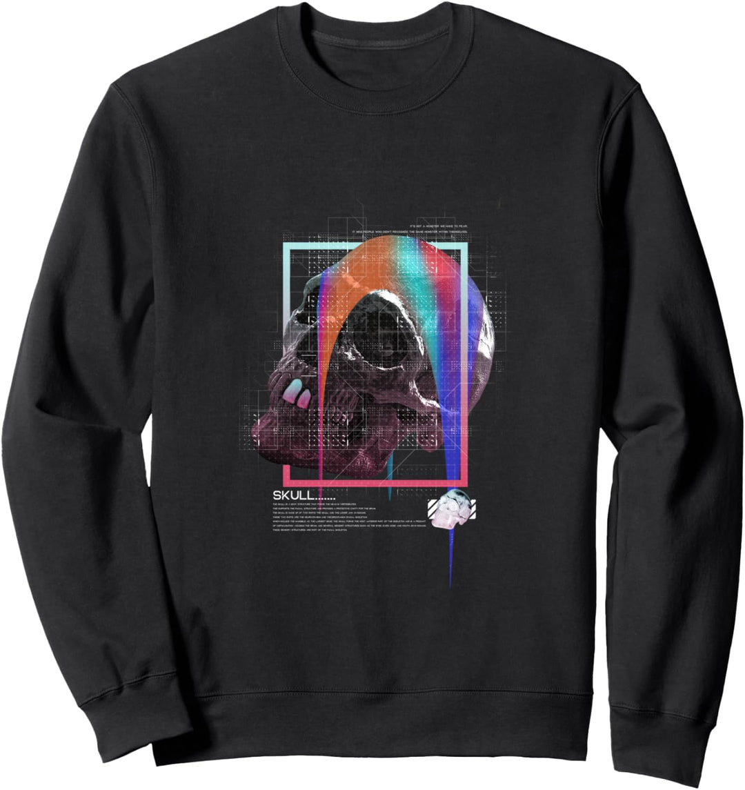 Rainbow Skull - Sad Aesthetic Edgy Streetwear Sweatshirt