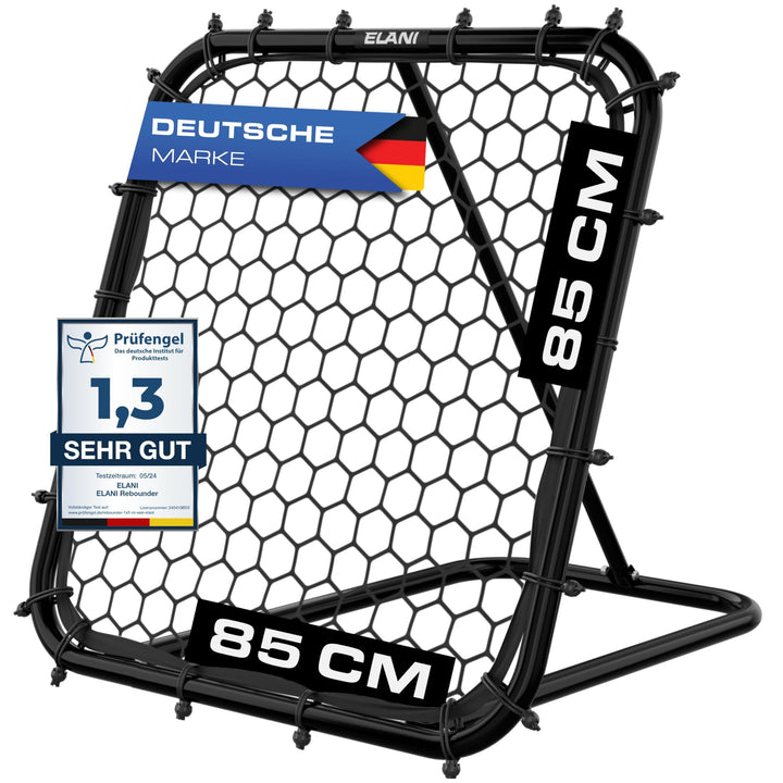 ELANI - Rebounder für Fussball 1x1m mit Schutzrand &amp; 6 Heringen für sicheren Stand - Fussball Reboun