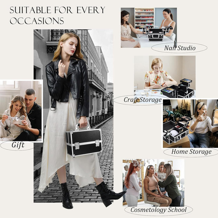 Joligrace Kosmetikkoffer Schminkkoffer, Grosse Kosmetik Make up Organizer Koffer Aufbewahrung Friseu