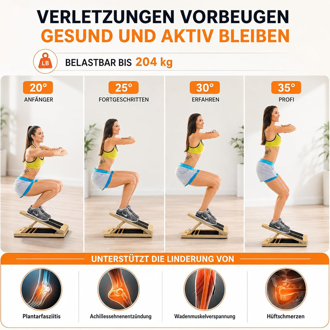 Tragbares Schrägbrett für Wadendehnung, verstellbares Neigungsbrett und Wadenstrecker, Physiotherapi