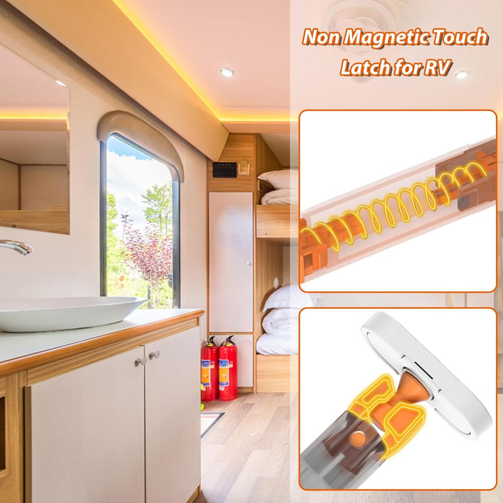 Push to Open Türöffner Heavy Duty Jiayi 2 Stück Drucktüröffner Magnet Schrank 40 N Feder Schnappvers