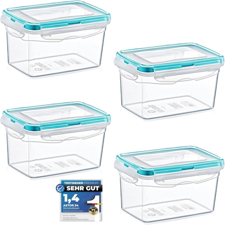 astor24 Premium Frischhaltedosen - Mealprep - 4x 700ml - 100% luftdicht und auslaufsicher -40 bis +1