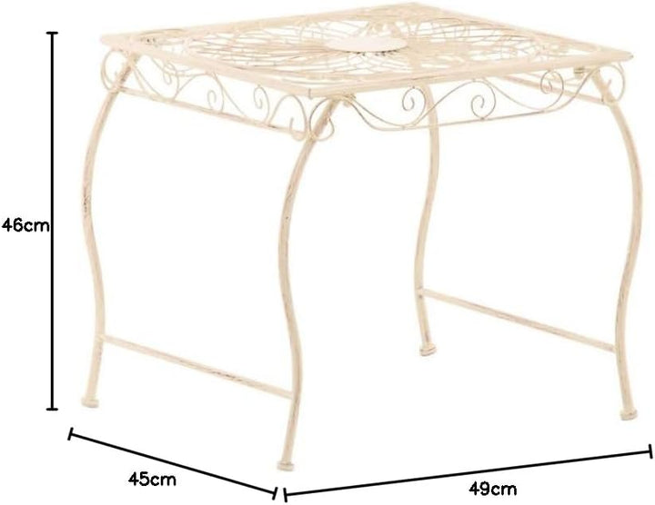 CLP Eisentisch Zarina in nostalgischem Design I Robuster Gartentisch mit kunstvollen Verzierungen, F