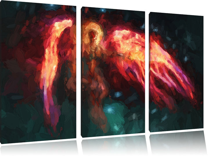 Pixxprint Alien Teufel im Weltraum Kunst als Leinwandbild/Grösse: 3 Teilig (120x80 cm) cm/Wandbild/K