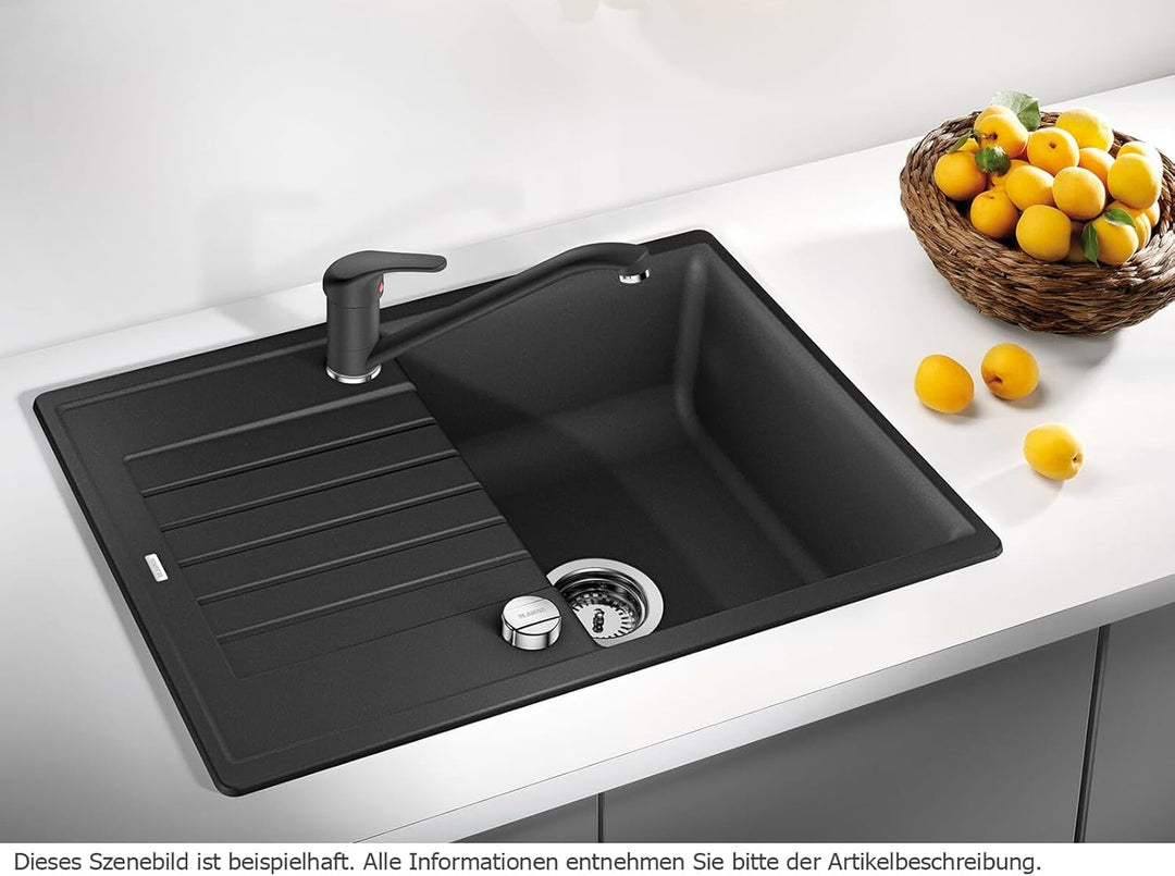 BLANCO ZIA 45 S Compact | SILGRANIT schwarz | Einbauart: Einbau von Oben | reversibel | mit Ablauffe