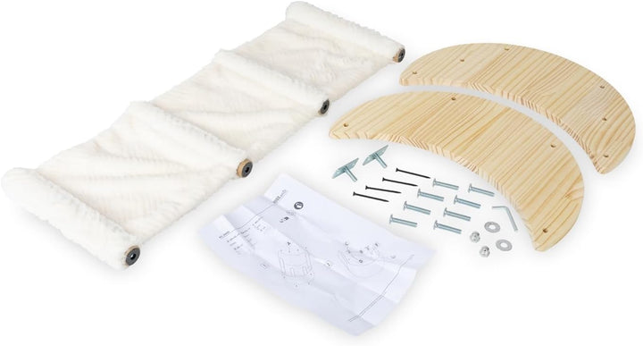 VOSS.PET Kuschelliege „Indra“ für Katzen aus Holz und Plüschstoff, zur Wandmontage