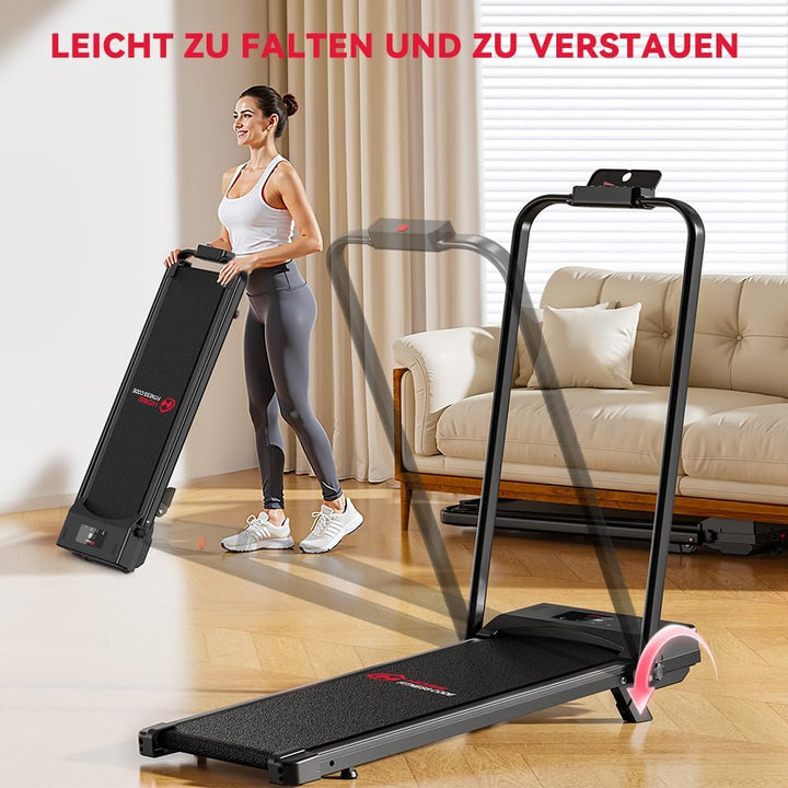 HomeFitnessCode Laufband Klappbar mit Neigung - Walking Pad für Zuhause Klein Laufpad mit Steigung W