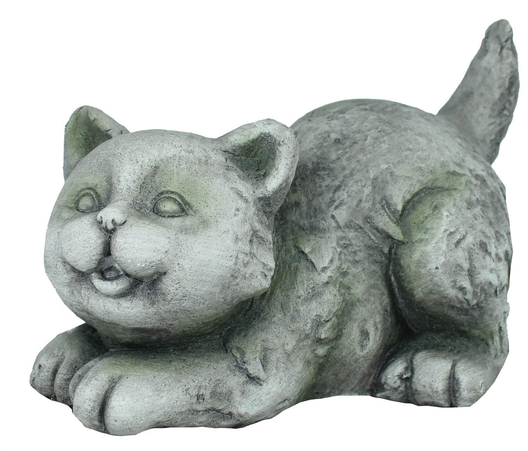 colourliving Gartenfigur Katze Katzenfigur Garten spielende Katze Tierfigur Gartendekoration in Stei