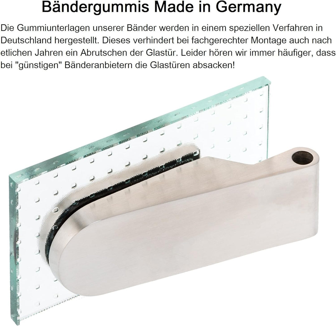 Glastürbeschlag"D" Set BB | V2A Edelstahl matt | inkl. Studiobändern | metallische Innenmechanik | N