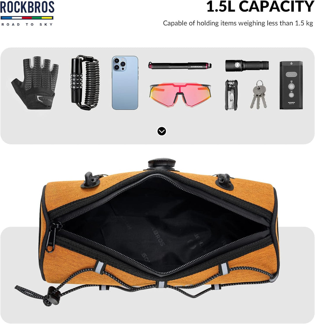 ROCKBROS Road-to-Sky Fahrrad Lenkertasche Fahrradtasche Lenker Vordertasche 1,5L Wasserabweisend Ref