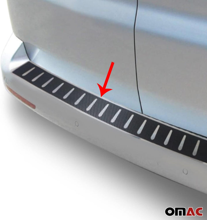 OMAC Ladekantenschutz Stossstange kompatibel mit VW Multivan T5 2003-2015 Chrom Kohlefaserfolien Ede