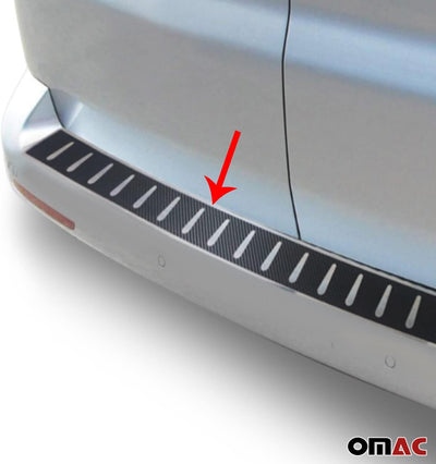 OMAC Ladekantenschutz Stossstange kompatibel mit VW Multivan T5 2003-2015 Chrom Kohlefaserfolien Ede