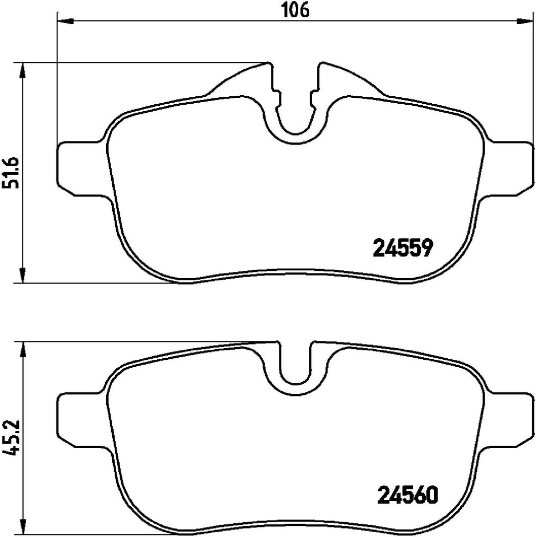 Brembo P 06 062 Bremsbelagsatz, Scheibenbremse - (4-teilig)