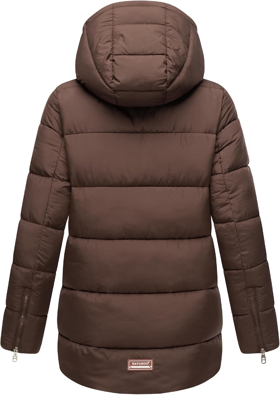 Navahoo Damen Kurze Winterjacke Steppjacke warm mit Abnehmbarer Kapuze aus recycelten Materialien Wa