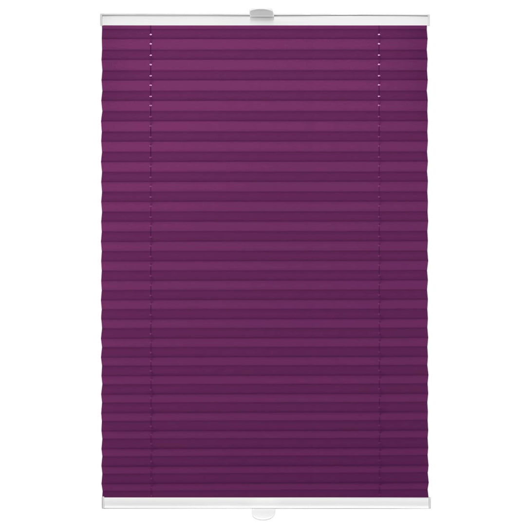 Domdeco Plissee 85x220cm Violett mit weiss lackierten Alu-Profilen, KlemmFix-Halterung zur Montage o