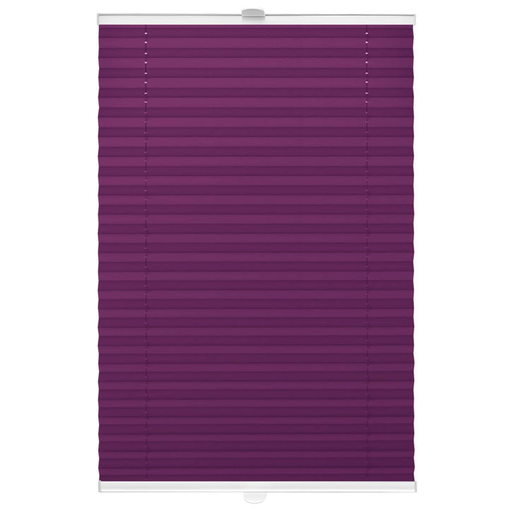 Domdeco Plissee 85x220cm Violett mit weiss lackierten Alu-Profilen, KlemmFix-Halterung zur Montage o