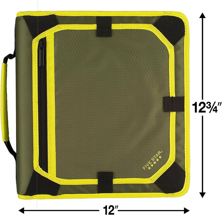 Five Star Reissverschluss-Ordner, 5,1 cm, 3-Ring-Ordner, Erweiterungsplatte, langlebig, Farbe für Si