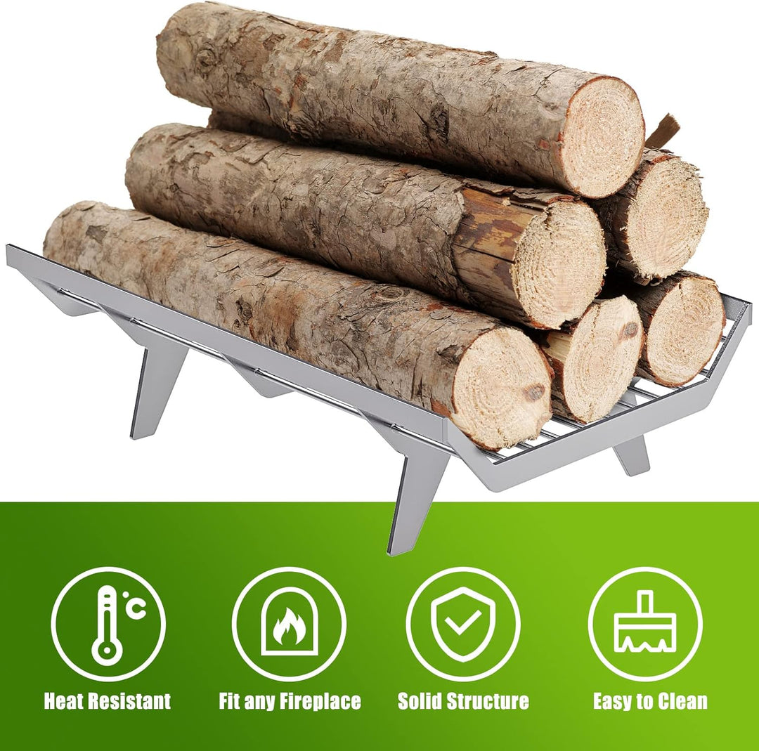 BeneLabel Holzwiegen Kaminrost, Kamin Feuerrost Brennholz Holzhalter Edelstahl Holzkorb Schwerlast K