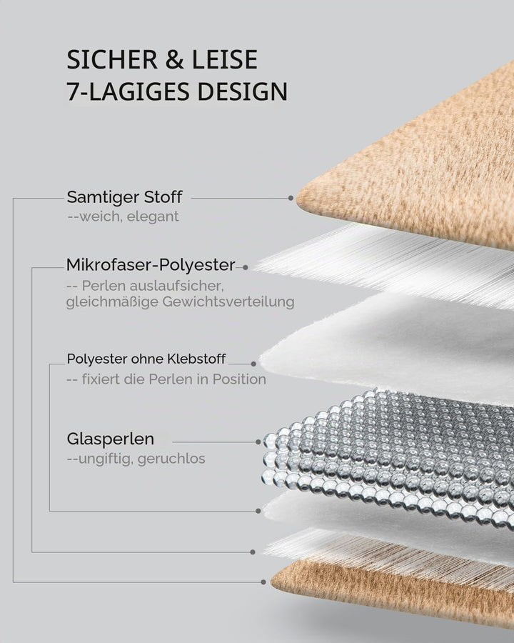 Sivio Kleine Gewichtsdecke 5 lbs (2.3 kg), 58x74 cm - Hochwertiges Kristallsamt Deckchen für Erwachs