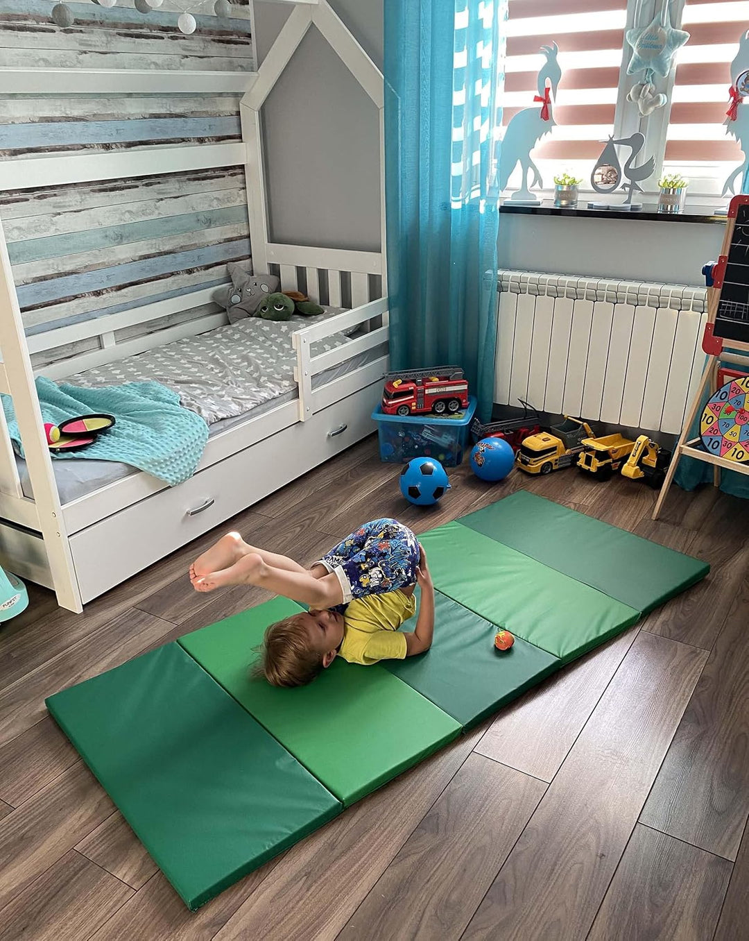 PLUFSIG Faltbare Gymnastikmatte, 78x185 cm Grün, Grün