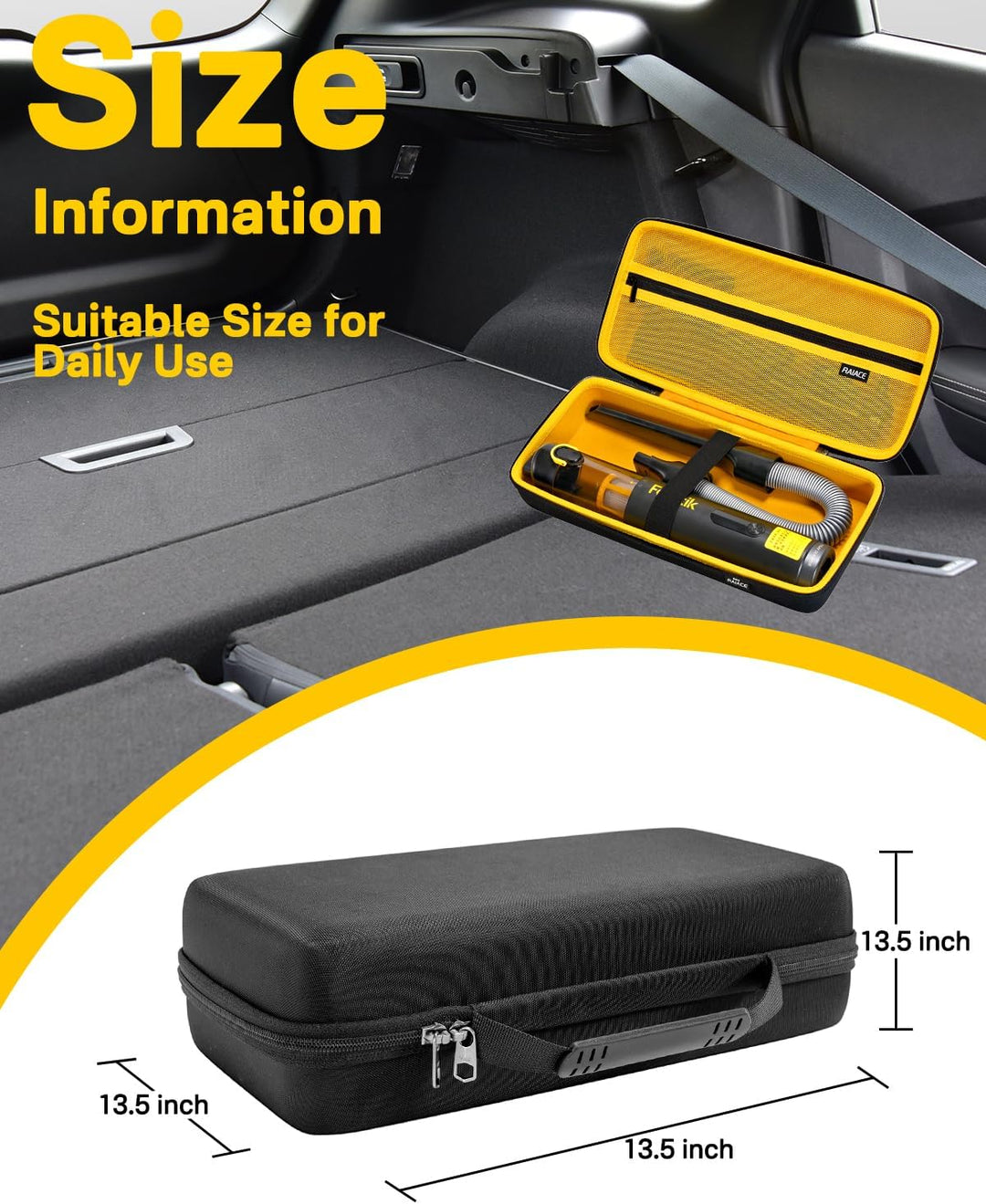 RAIACE Autostaubsauger-Etui, Hartschalen-Reiseetui, kompatibel mit Fanttik V8 Apex/Slim V8 Mate/ V10