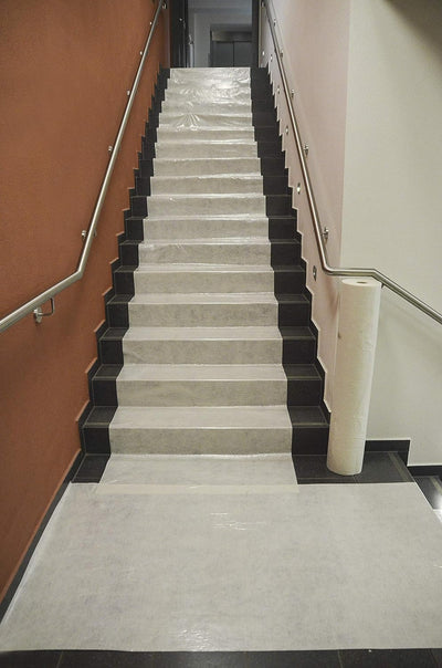 Abdeckvlies 1,00 m x 25 m weiss 140g/m² selbsthaftend Bodenschutz Vlies Treppe