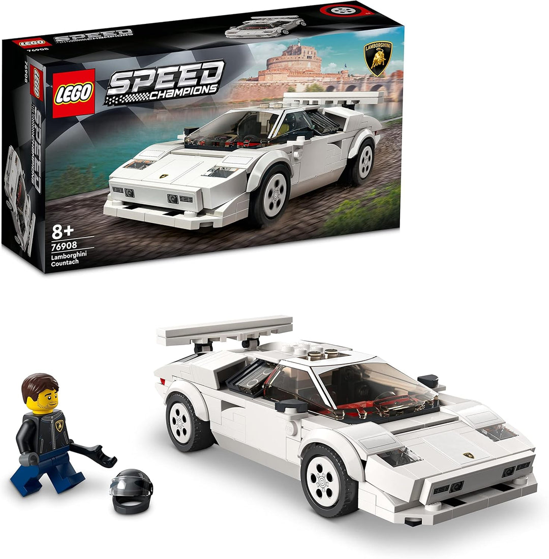 LEGO Speed Champions Lamborghini Countach Bausatz für Modellauto, Auto-Spielzeug mit Cockpit für 2 F