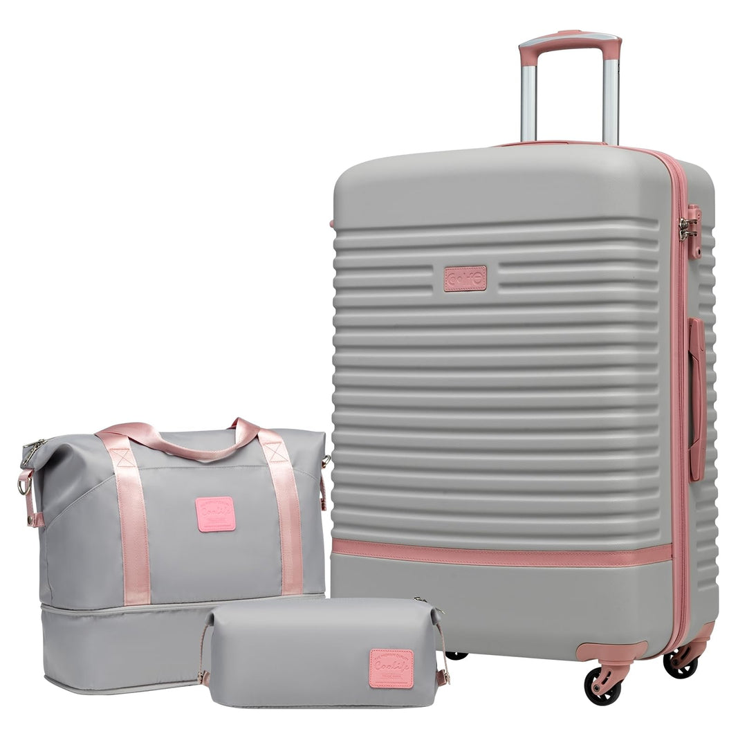 COOLIFE Koffer Trolley Koffer Reisekoffer von ABS Hartschalen Trolley 4 Rollen TSA-Schloss Der Koffe