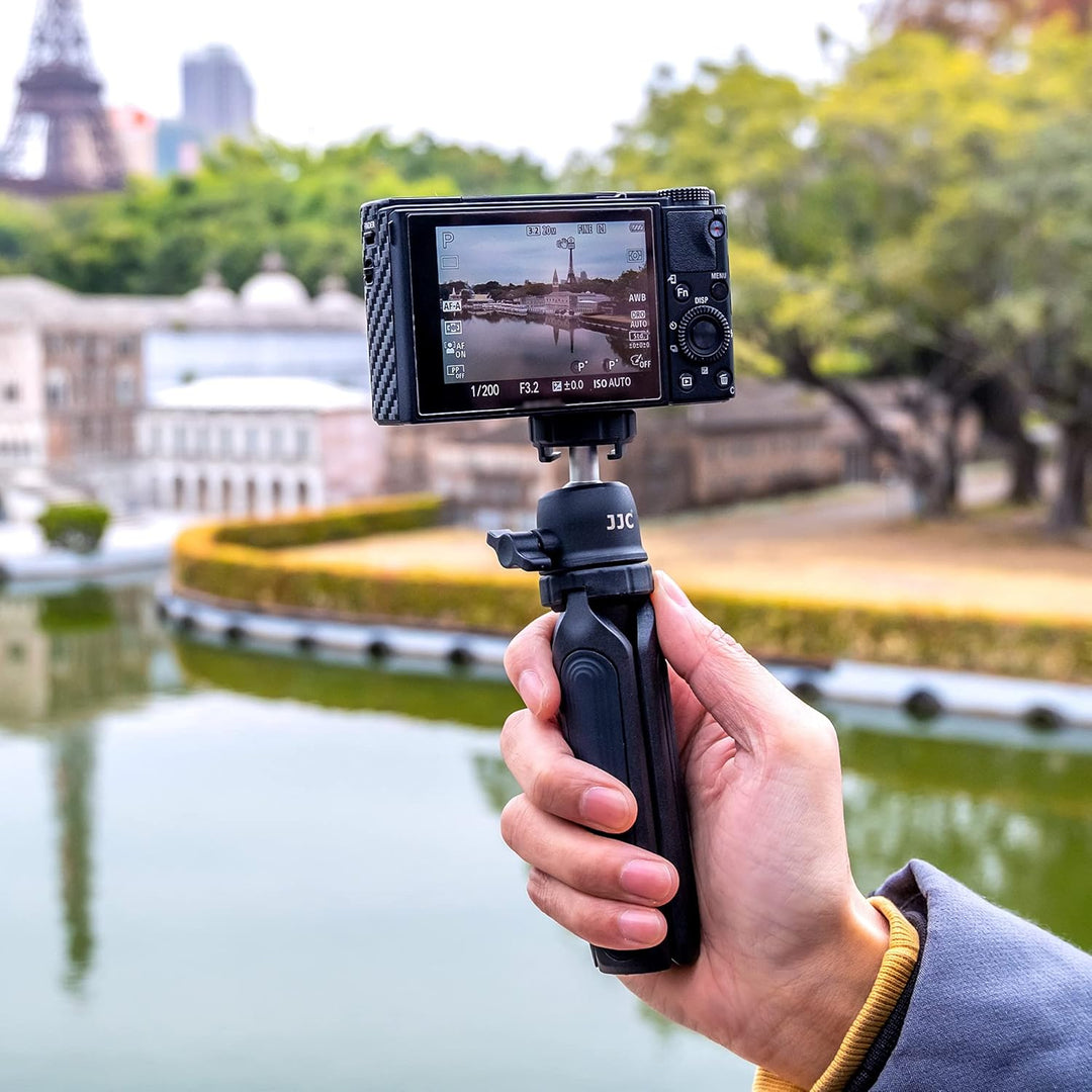 JJC Mini-Kamerastativ, ausziehbares Selfie-Stick-Stativ für Kompaktkameras, tragbares Desktop-Stativ