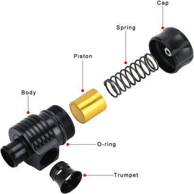 25mm/1in Turbo Blow Off Ventil Kit Aluminium BOV Dump Valve Universal Auto Autozubehör