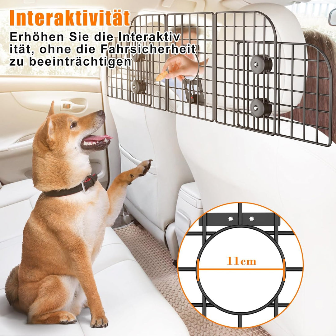 Denmay Hundegitter Auto, Universal Autoschutzgitter Trenngitter 30.7 x 93-150CM verstellbare Breite,