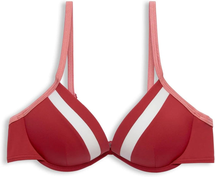 ESPRIT Damen Tayrona Beach RCS Pad.Plunge Bikini, Dark Red