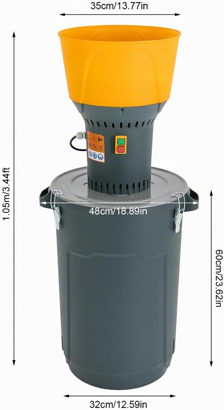 Elektrische Getreidemühle mit 5 Schleifsieb Kornmühle Fassungsvermögen 60 Liter 1300W Zerkleinerer f