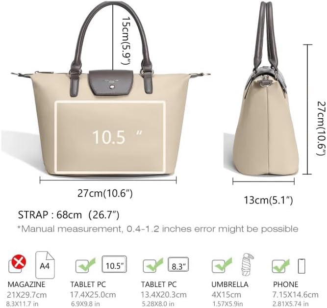 David Jones - Handtasche Nylon Damen - Einkaufstasche Shopper Tote - Weiche Leder Schultertasche Umh