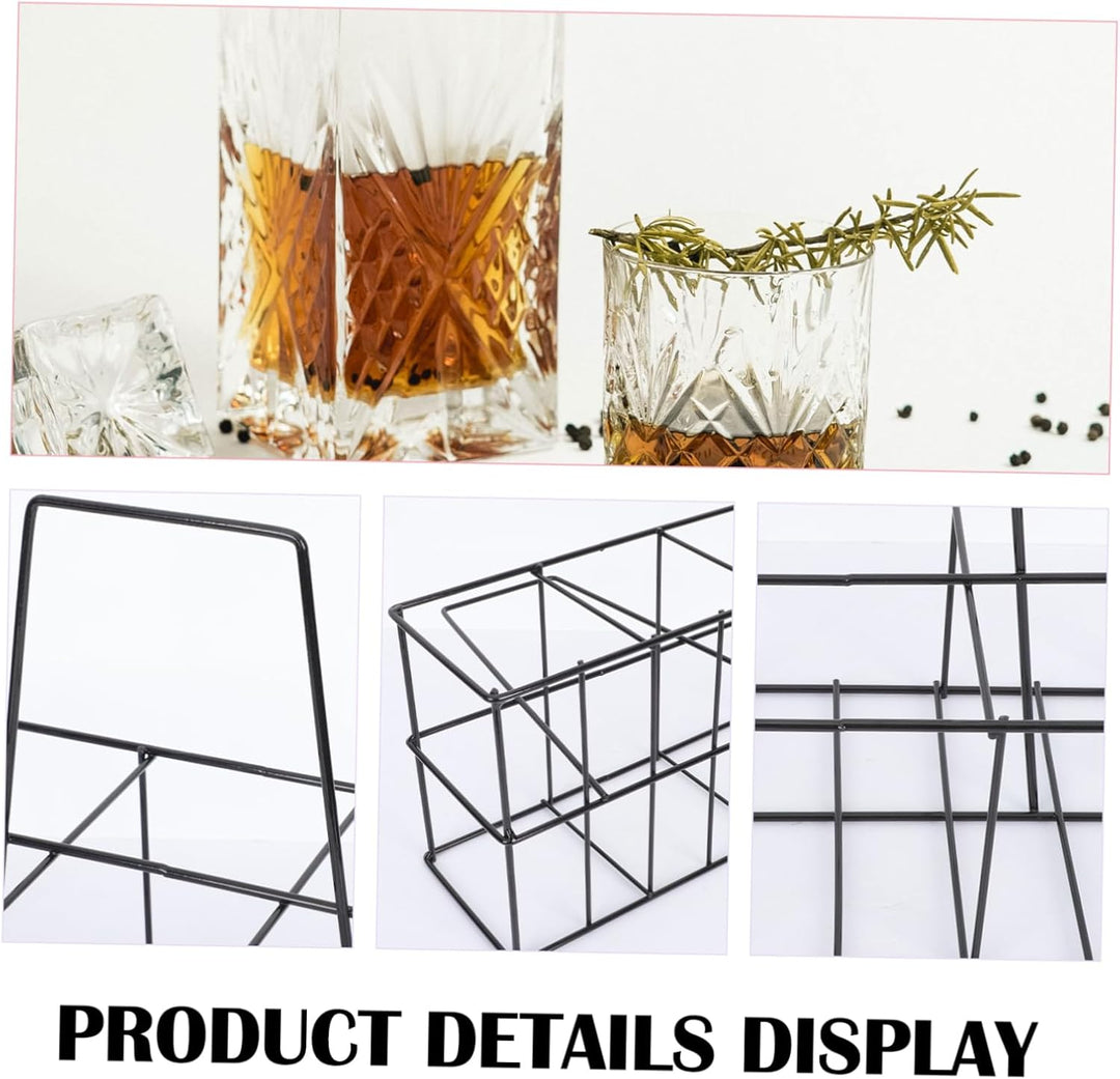 Cabilock Flaschenträger Metall Flaschenkorb Getränketräger Flaschen Tragekorb mit Griff Weinträger M