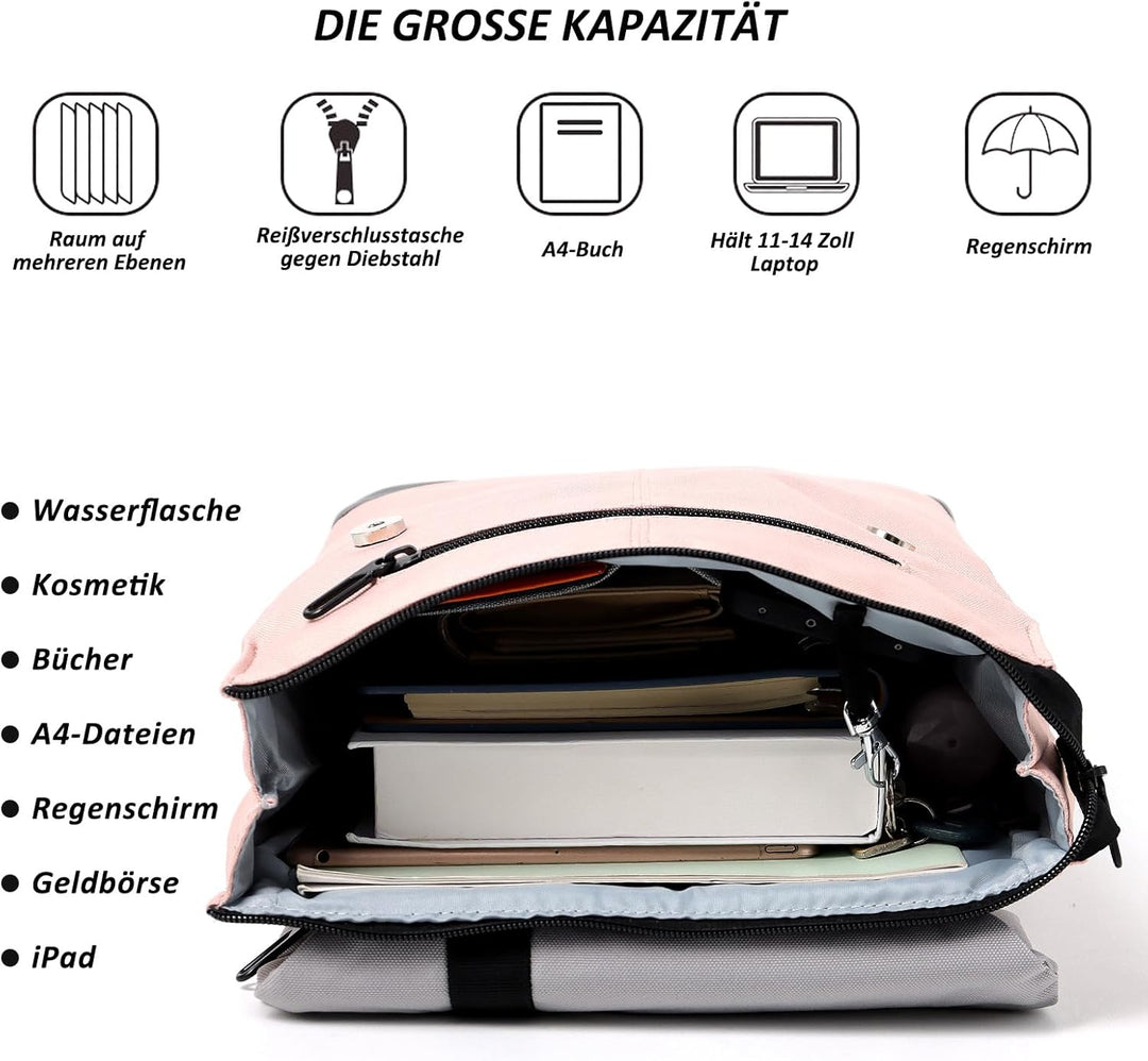 TANTOMI Rucksack Damen Tagesrucksäcke mit Laptopfach & Anti Diebstahl Tasche Reiserucksack Damen Lap