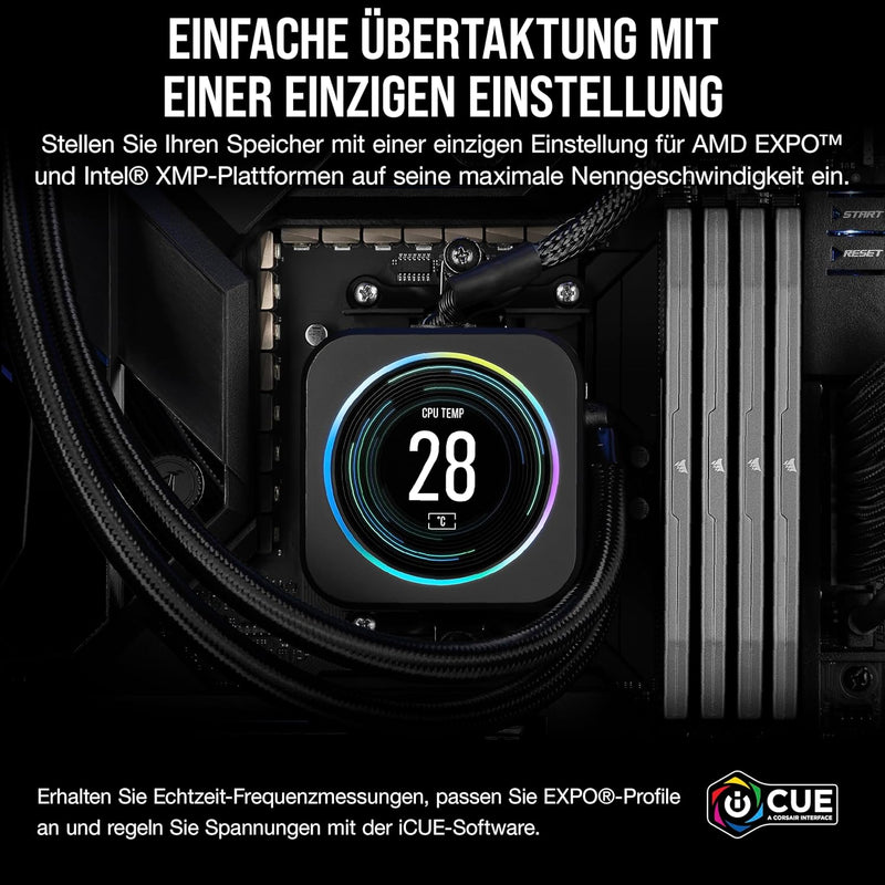 CORSAIR Vengeance DDR5 RAM 32GB (2x16GB) 6000MHz CL36 AMD Expo iCUE-Kompatibler Computerspeicher - G