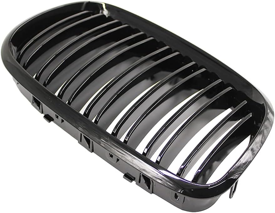 HZTWFC Doppellamelle Schwarz glänzend Vorderseite Racing Nierengitter Sportgrill passend für BMW X5