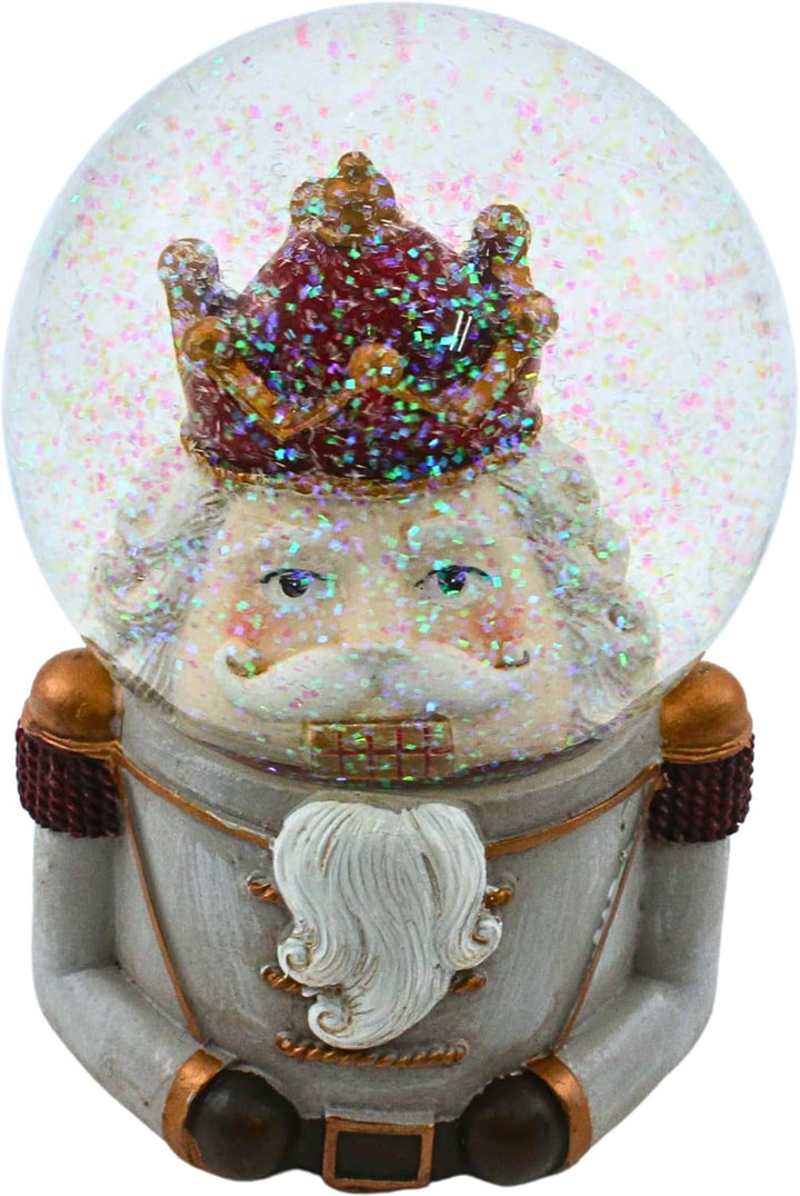 Dekohelden24 XL Hochwertige Glitterkugel - Schneekugel Schüttelkugel Nussknacker, aufwendig dekorier