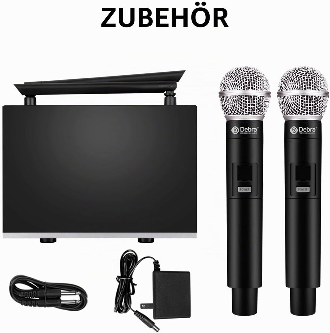 Wireless Microphone Set,Debra UHF Handheld Mikrofon Kabellos,80M ständige Übertragung,für Kirche, Ta