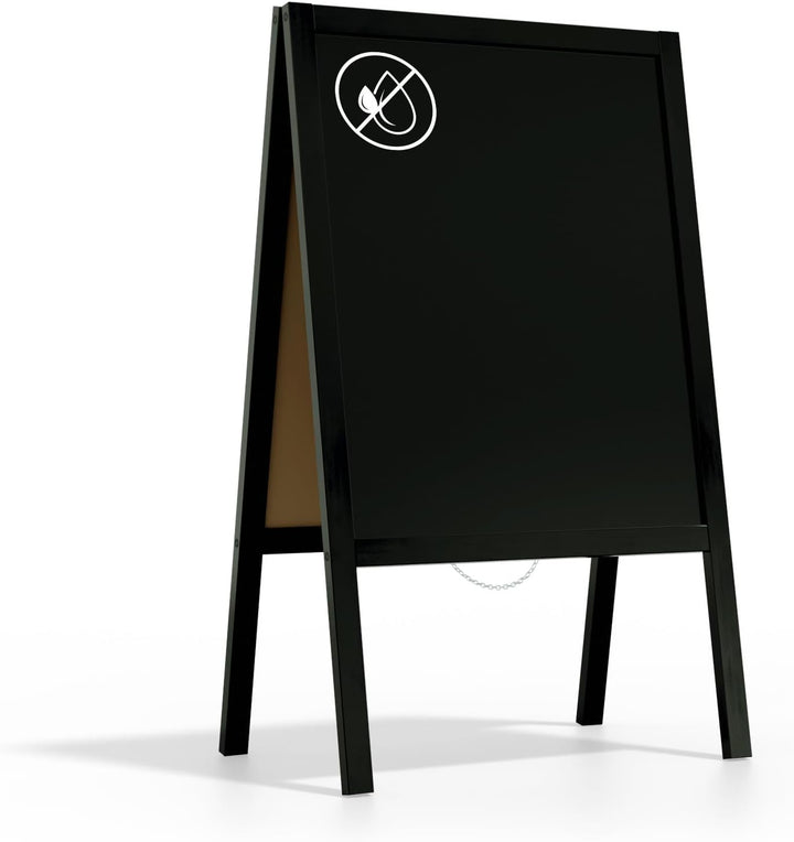 ALLboards Kundenstopper mit Schwarz, lackiertem Holzrahmen 100x60cm, Werbetafel, Gehwegaufsteller, A
