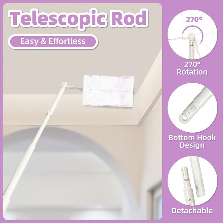 Loveco 51 Stück Kompatibel für Swiffer Staubmagnet Nachfüllpack, Einweg Magnet Staubwedel für Swiffe