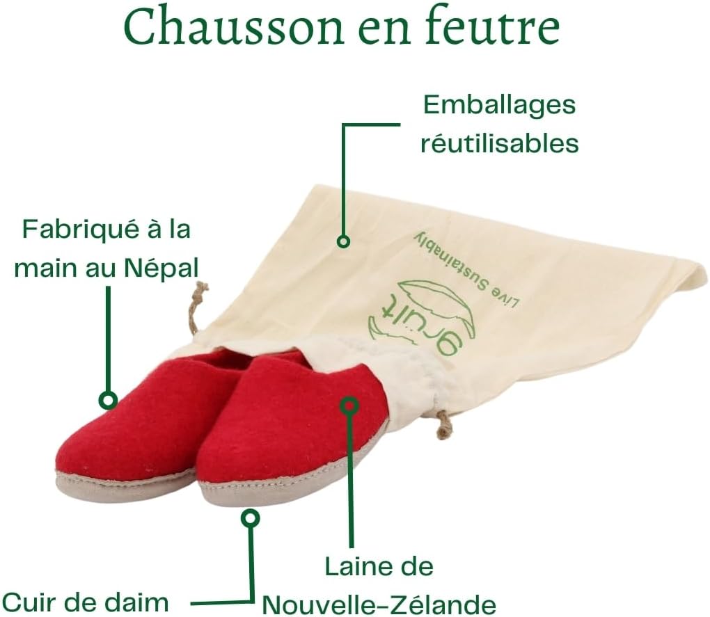 Filzpantoffeln aus Wolle, Hausschuhe für Damen &amp; Herren, Kuschelig &amp; Cozy, Premiumqualität, Rutschfe