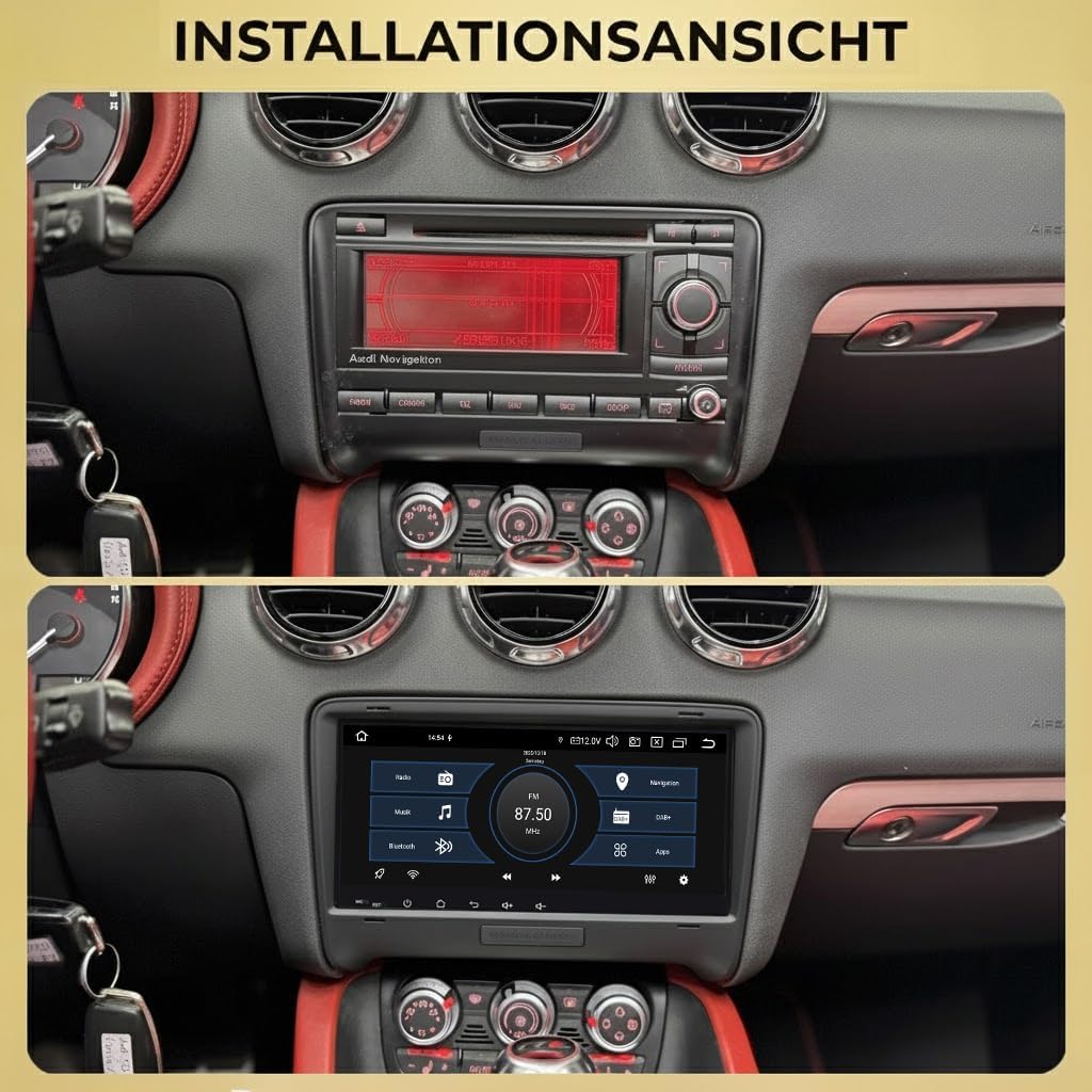 M.I.C. AA8-L2 Android 14 Autoradio mit Navigation: MediaTek MT6765V, 4GB+64GB, 8.8 Zoll QLED Display