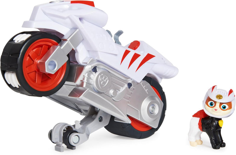 Paw Patrol Moto Pups - Wildcat Figur mit Rückzugmotor mit Wheelie-Funktion - Spielzeugauto