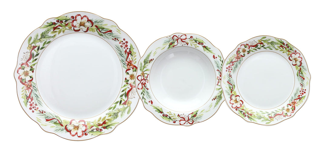 Tognana Ribbon Tellerservice für 6 Personen, 18-teilig, Porzellan, mehrfarbig