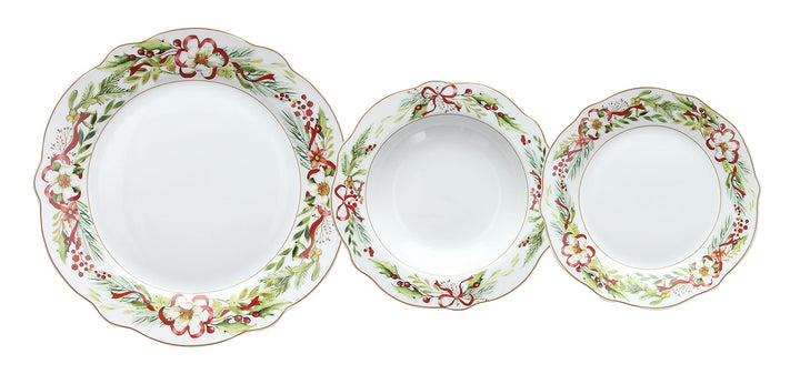Tognana Ribbon Tellerservice für 6 Personen, 18-teilig, Porzellan, mehrfarbig
